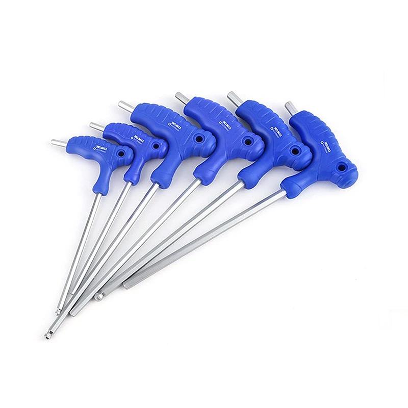 1pc 1.5-6mm Wrench Long Arm Allen Hex Key Wrench Spanner Hexagon T Type Wrenches Bicycle Repair Tools