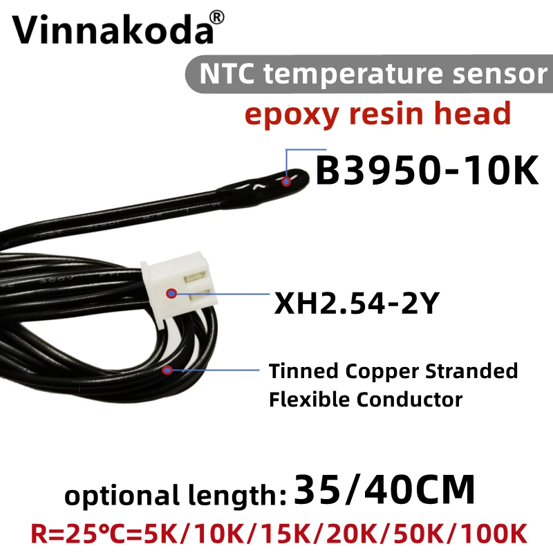 

1PCS NTC Thermistor Temperature Sensor B3950 5K 10K 15K 20K 50K 100K 1% Air probe air conditioning probe 35/40CM