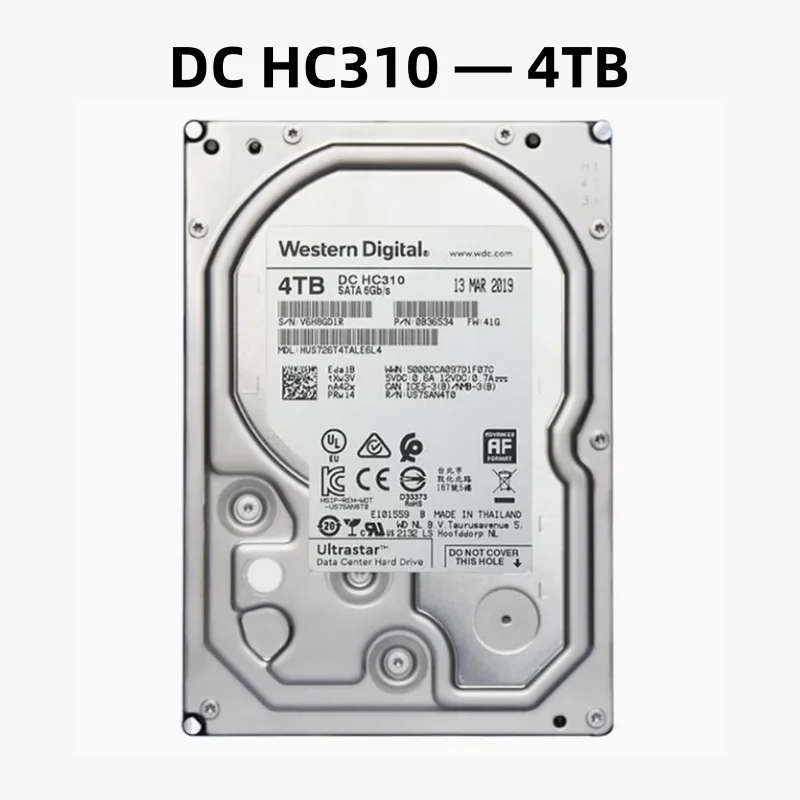 WD 8TB 6TB 4TB Ultrastar DC HC310 SATA HDD Original 3.5