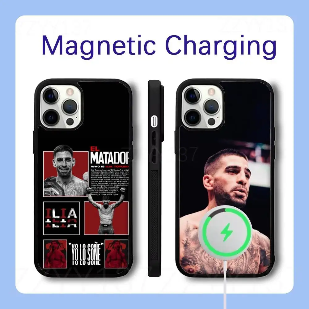 

Ilia Topuria Boxing Phone Case For iPhone 16,15,14,13,12,11,Pro,Max,Plus,Mini,SE Magsafe Magnetic Wireless Charging