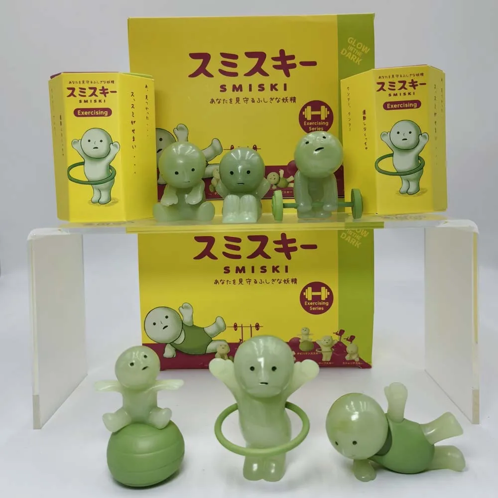 

Smiski Exercise Series Blind Box Luminous Green Doll Blind Box Kawaii Night Light Luminous Doll To Decorate Christmas Gifts