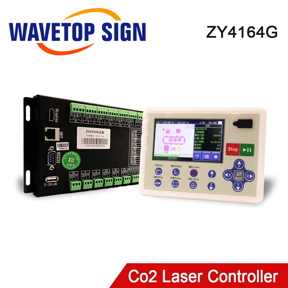 

Контроллер WaveTopSign Co2 Laser ZY4164G 6-осевой 4,3-дюймовый для лазерных станков Co2 для резки и гравировки