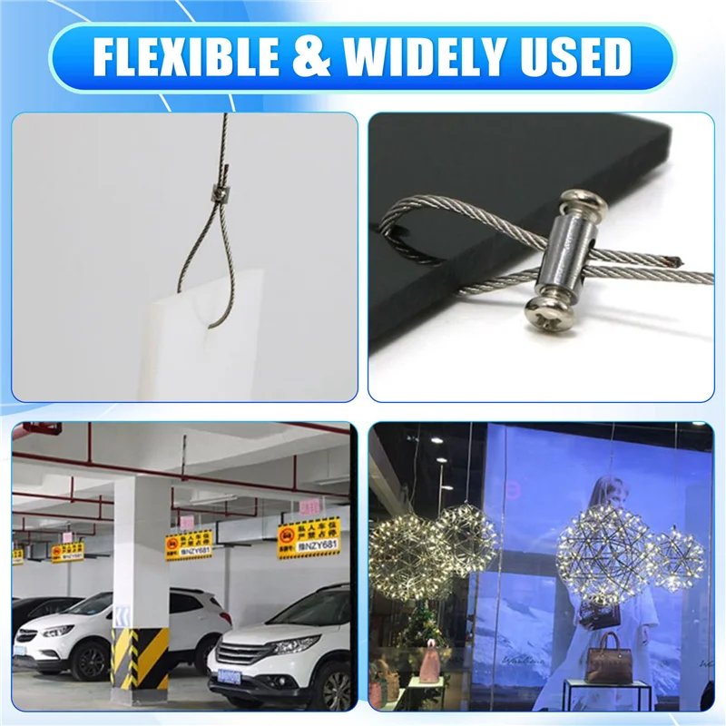 

ABUP-50PCS For 2-3Mm Wire Rope Clip Clamp Cable Fastener Adjustable Screw Copper Metal Fixture Sling Fixing Accessories