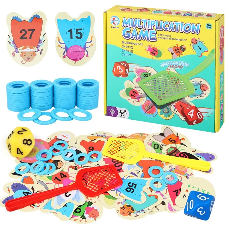 Fly Swatter Game for Kids Educational Word Recognition Multiplication Practice Interactive Board Game Party Quick Reaction Toy