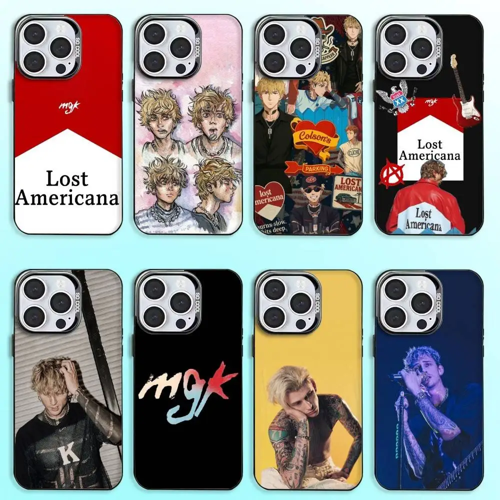

M-MGK LOST AMERICANA Phone Case For iPhone17,16,15,14,13,12,11 Plus,Pro Max Colored Silver Plated Inside Cover