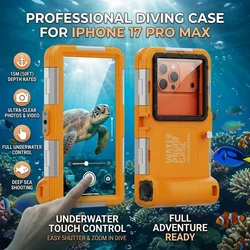 For iPhone 17 Pro Max Professional Diving Case IP68 15m/50FT Waterproof Underwater Taking Cover For Samsung S26 Ultra Xiao VIVO