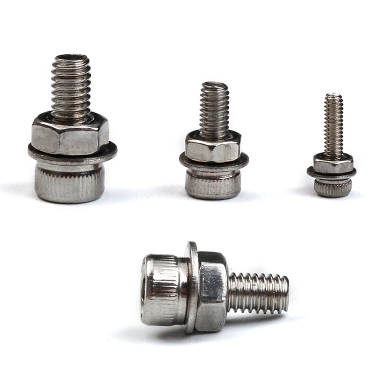 

AS94-1080PCS M2/M3/M4 Stainless Steel Hex Socket Bolt And Nuts Set Fastener Hardware Hexagon Socket Head Cap Screws Flat Washer