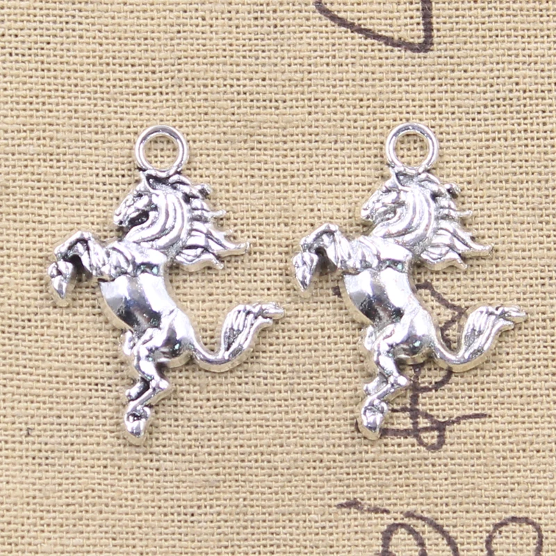 20pcs Charms Steed Horse 32x24mm Tibetan Silver Color Pendants Antique Jewelry Making DIY Handmade Craft
