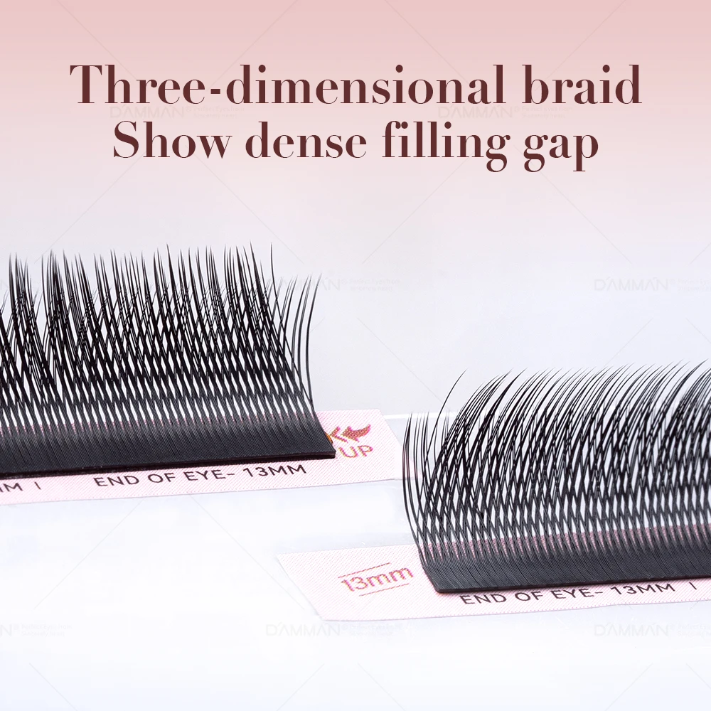 다만 12줄 폭스 YY 모양 속눈썹 연장 0.07mm D 컬 Y 모양 속눈썹 연장 믹스 9-14mm YY 폭스 아이 속눈썹 메이크업 도구