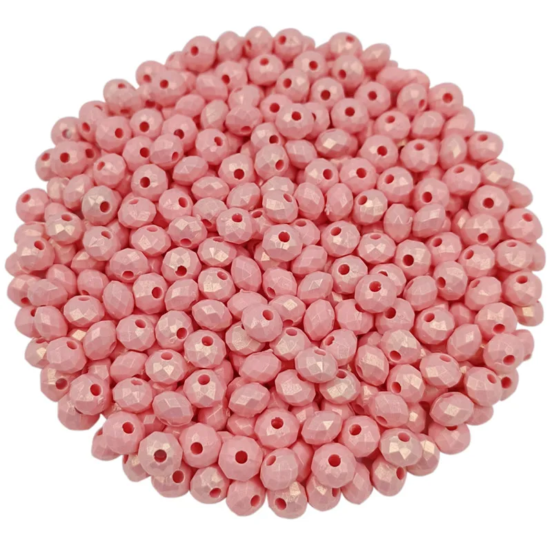 100Pcs/bag 6mm Solid Color Faceted Cutting Flat Round Beads for Acrylic Pendants DIY Necklace Bracelets Jewelry Accessories