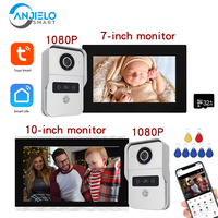 Video Intercom 10 Inch 7 Tuya Wifi Intercom in Private House 1080P Doorbell Camera Home Video Door Phone Access Control Card