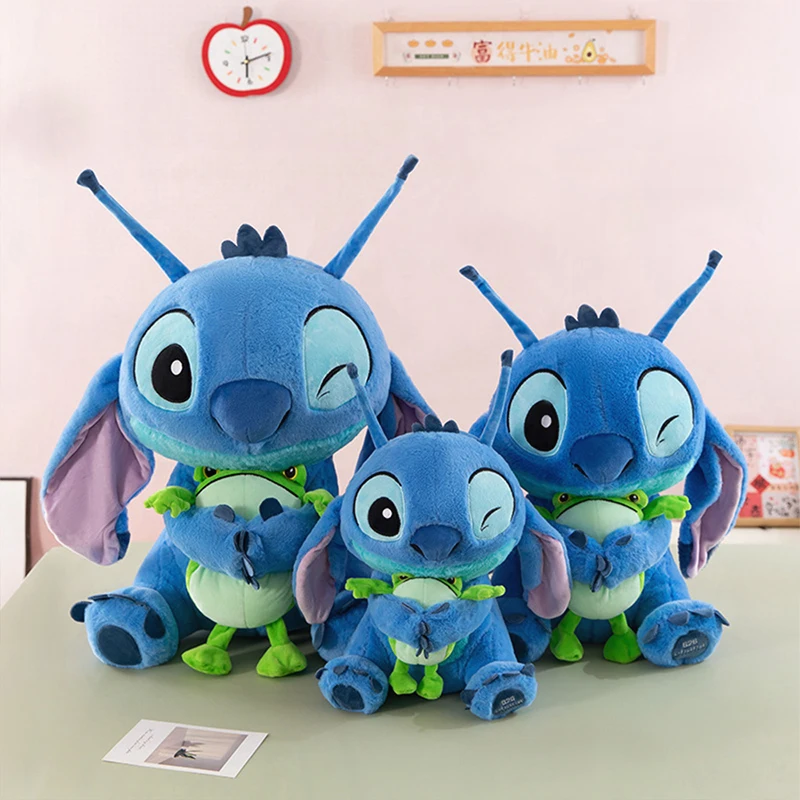 

Disney Kawaii Stich Мягкая кукла Лягушка Stitch Плюшевая игрушка Сидящая поза Space Buddy Подушка для детей День рождения Рождественский подарок для девочки