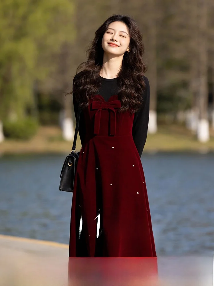 

Весна 2026: Новинка! Длинное платье Dr. в стиле винтаж с пэчворком, больших размеров, от Wuji Home Ele Commute Sle