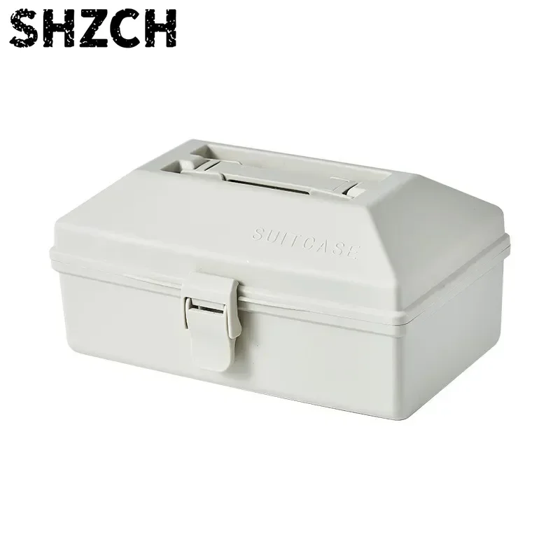 Large Storage Tool Box, Portable Plastic Organizer with Handle for Medicine & Accessories, Car Trunk Storage Container Stackable