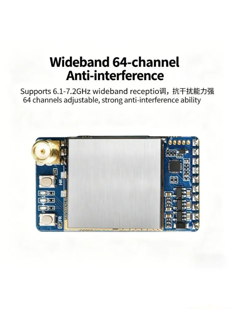 VRX-75D 7.2GHz Video Receiver Module 6.1-7.2GHz FPV Adjustable for FPV Goggles Monitoring Accessories