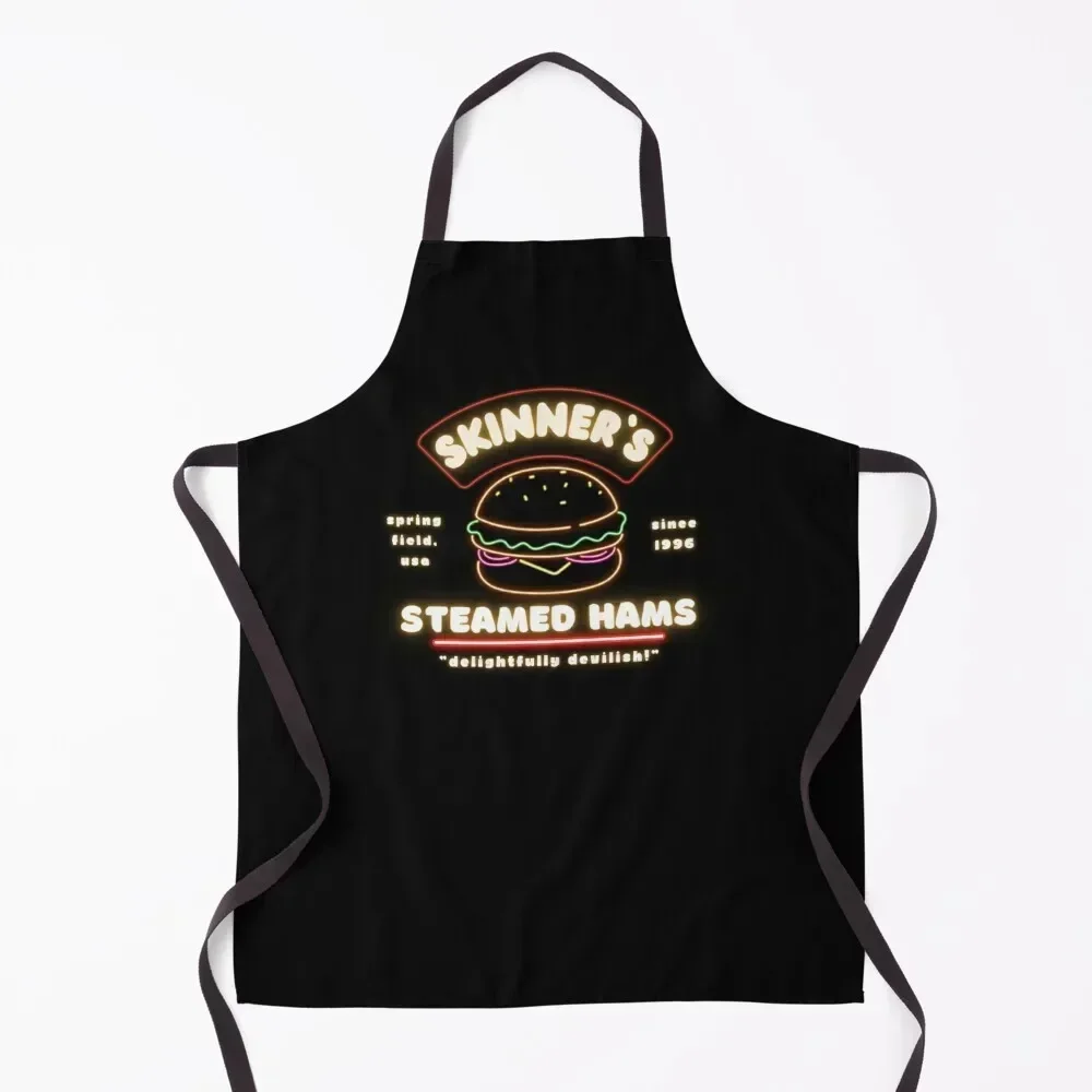 

Skinner's Steamed Hams Logo Apron Kitchen Household Items men Chef Accessory Trim Cloth Apron