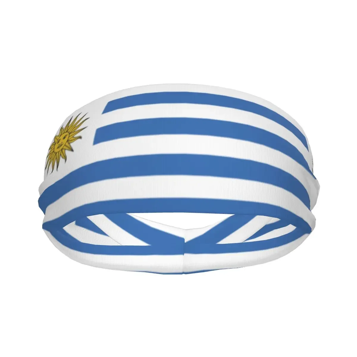 Custom Uruguay Flag Sport Headbands for Women Men Stretchy Moisture Wicking Gym Sweatband