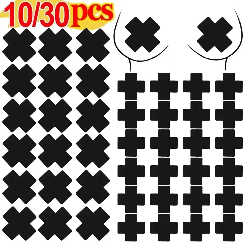 

Sexy Black Cross Nipple Cover Women Invisible Disposable Breast Patch Chest Sticker Strapless Lingerie Bra Accessories Wholesale