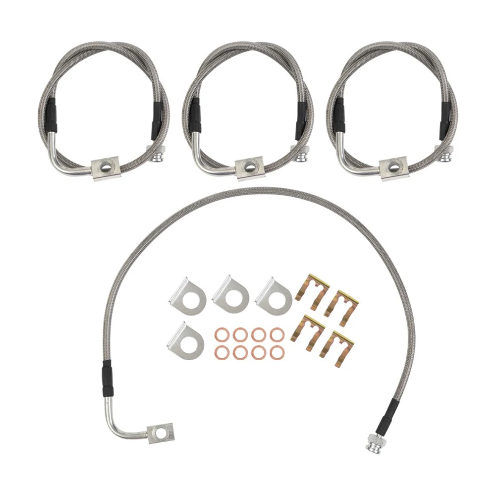 

Stainless Steel Extended Brake Line Kit Designed for Lifted For Wrangler JK and JKU 2007-2018 2WD and 4WD Variants