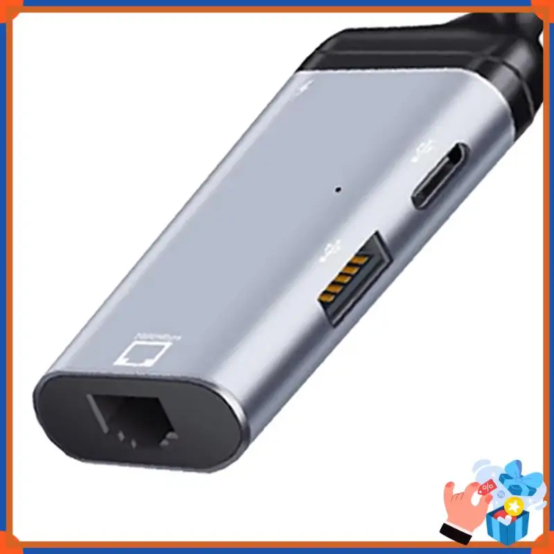 Compact 3 In 1 Type-C To Gigabit Ethernet Rj45 Lan PD Multi-Function Converter Adapter For TV PC