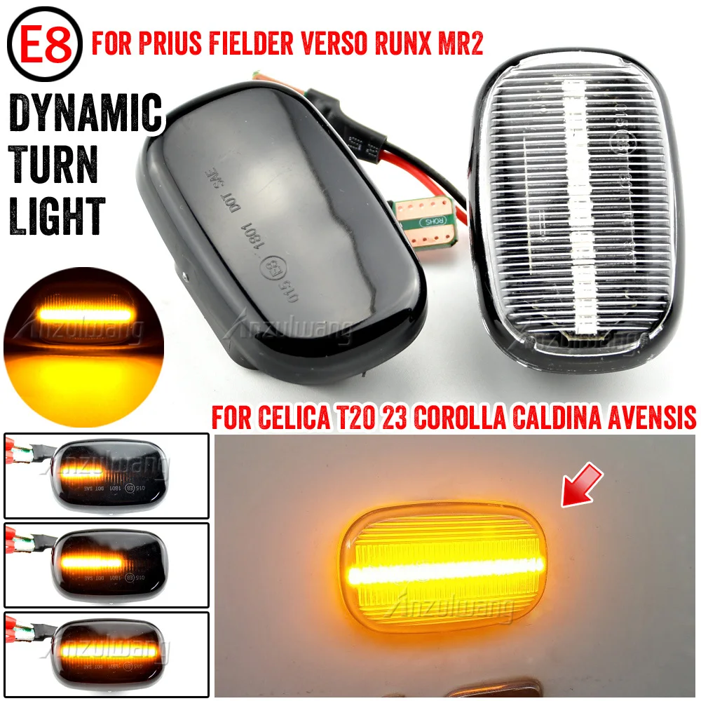 LED Dynamic Side Marker Turn Signal Lights For Toyota Celica T20 23 Corolla Caldina Avensis Starlet Prius Fielder Verso Runx MR2