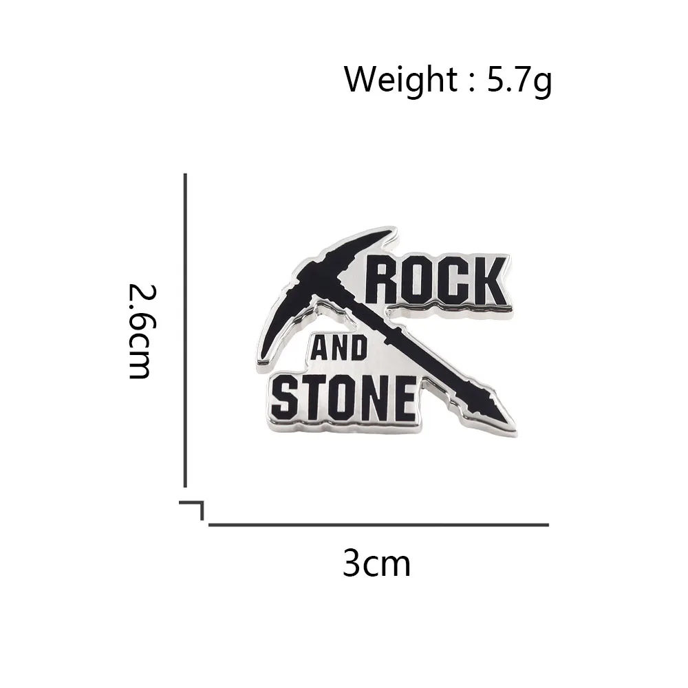 Deep Rock Galactic Rocks And Stones Enamel Brooch Pickaxe Design Mining Co-op Game Lapel Pin Backpack Hat Accessories Gamer Gift