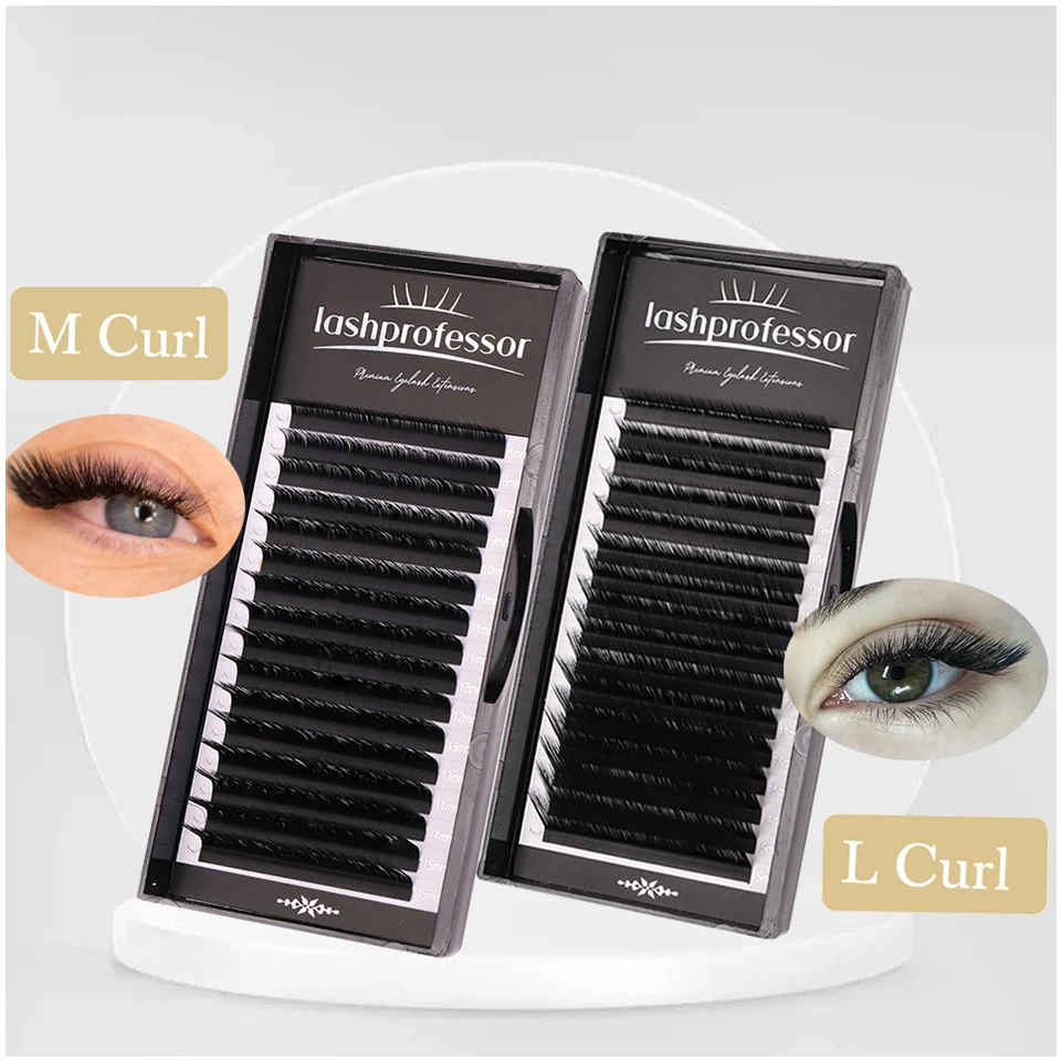 Lashprofessor 16rows L/M Curl Hand Made Faux Mink Individual Eyelash Extension 8-15mm Natural Soft L Shaped False Eyelash Makeup