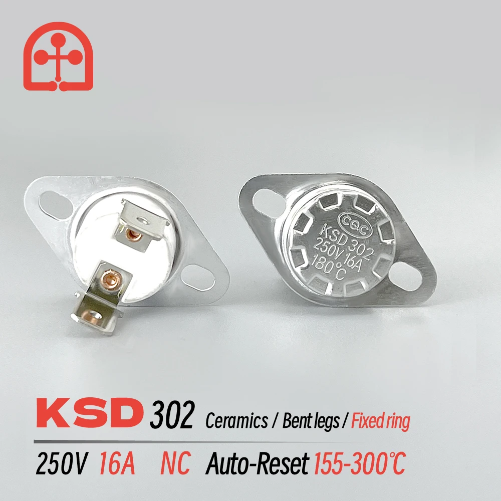 KSD302 16A 250V 170C 180C 260C 300 Degrees Celsius Ceramics Thermostat Normally Closed Thermal protector Switches