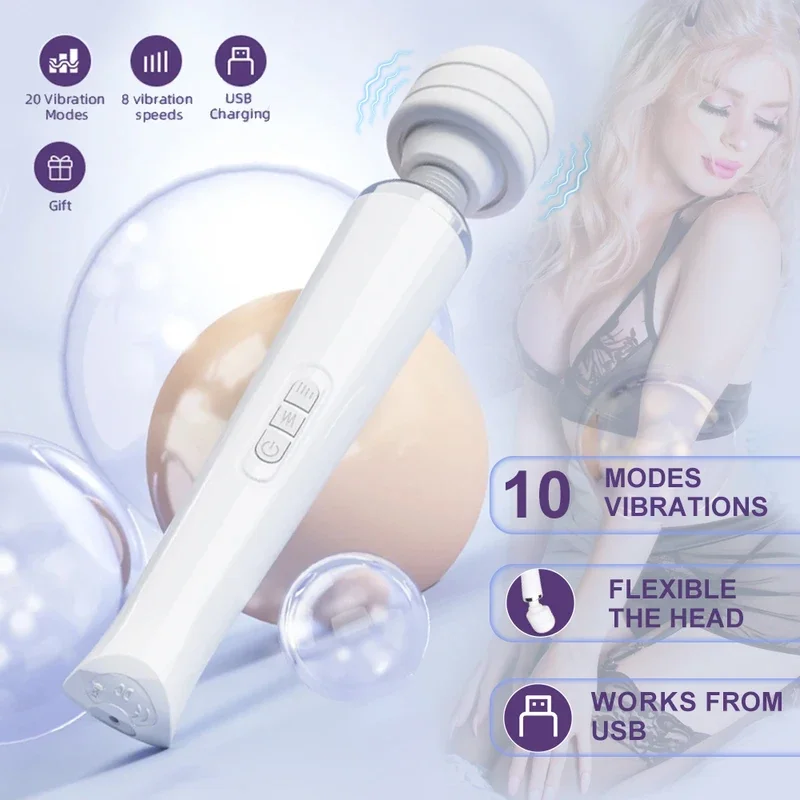 Powerful Magic Wall Vibrator Women Erotic Big AV Stick G Spot Massager Clitoris Stimulator Adult Sex Toys for Female