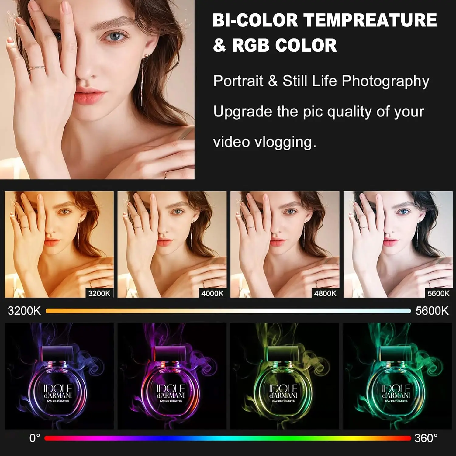 GVM 800D 2-Pack Professional RGB LED Video Light - APP Control Studio Photography Fill Light Kit