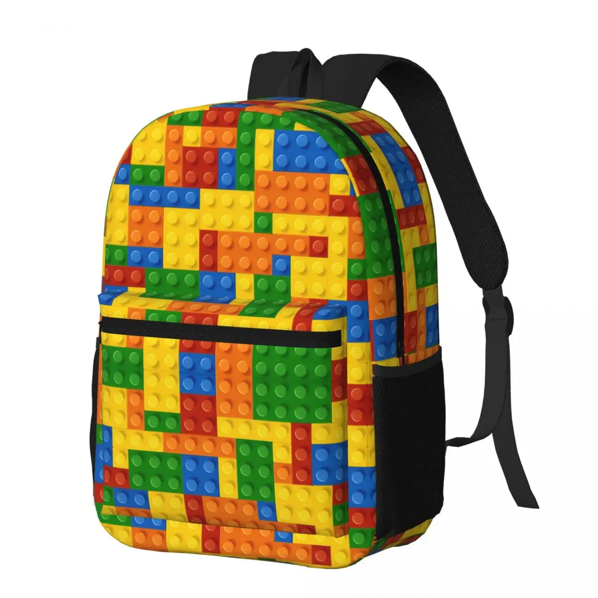 atinfor Building Blocks Construction Brick Graphic Women Backpack Female Student Bookbag School Bag for Teenage Girl Book Bag