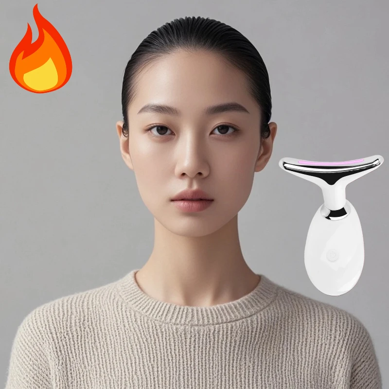 تقديم هدية LED رافع الوجه الرقبة الجمال EMS الرقبة شد الوجه مدلك الجلد تشديد جهاز الفوتون المضادة للتجاعيد الذقن المزدوجة