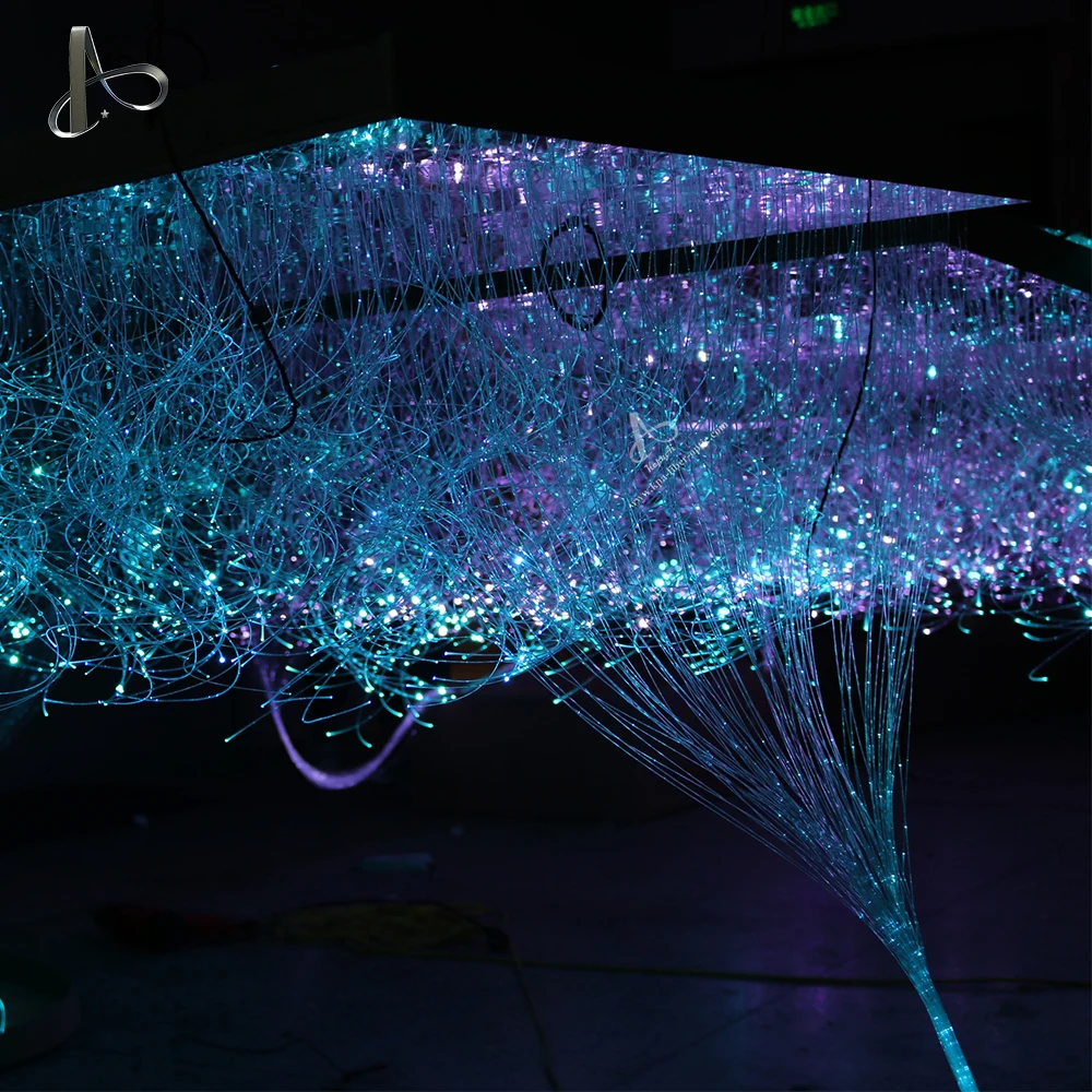 ZXY Modern Decoration Remote Control 45W RGB LED Optical Fiber Chandelier