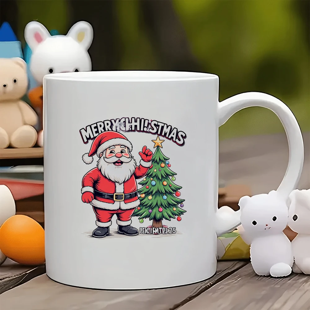 

11oz cartoon Santa Claus mug + festive themed cup Christmas gift kids cup family office coffee mug