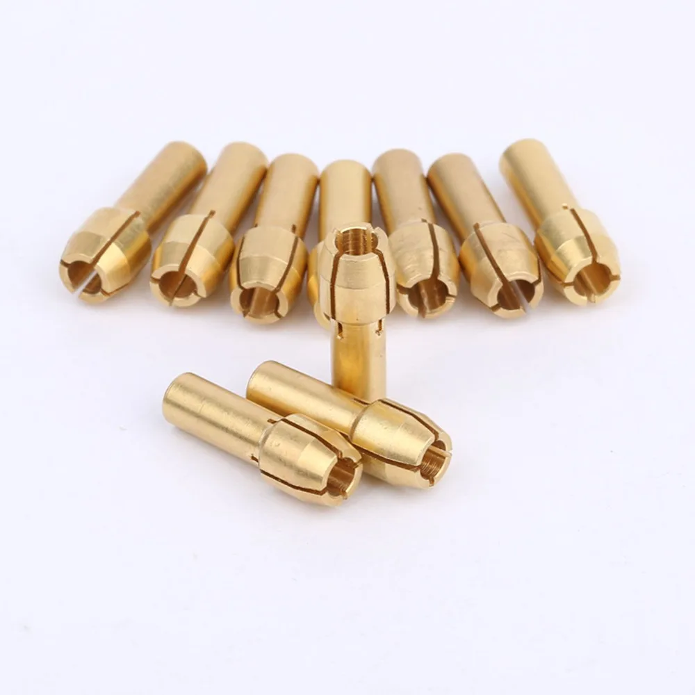 DRELD 10Pcs 3.2mm Mini Drill Chucks Adapter for Dremel Mini Drill Chucks Adapter Brass Collect For Rotary Power Tool Accessories