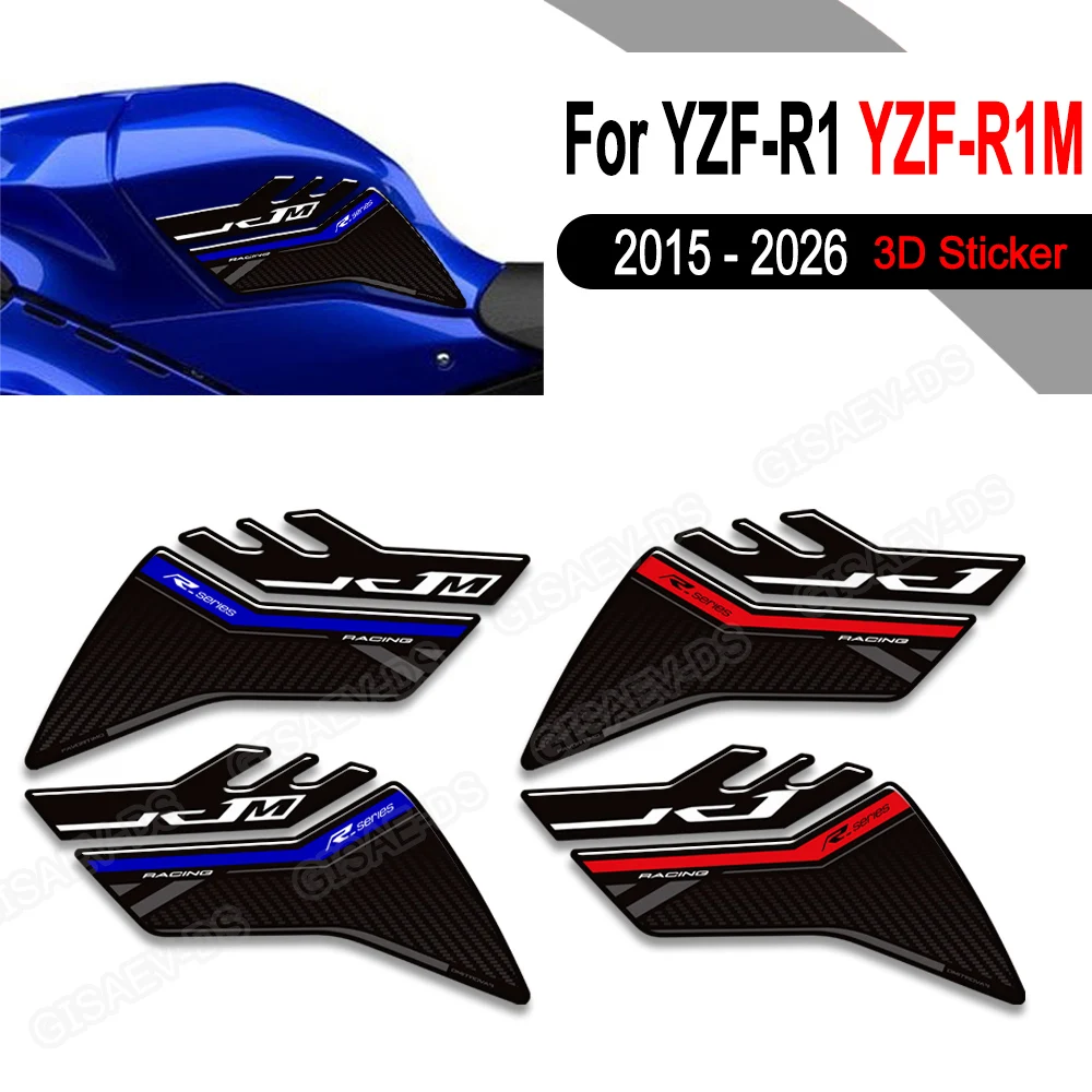 YZFR1 2026 Motorcycle For YZF-R1 YZF-R1M YZFR1M YZF R1 R1M Tank Pad TankPad Cap Grips Gas Fuel Knee Stickers Decals 2015 - 2025