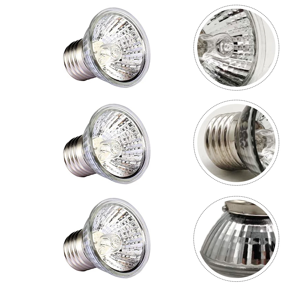 

3PCS Turtle Basking Lamp Full Reptile Heating Bulb Light Calcium Pet Warm Easy Install Practical