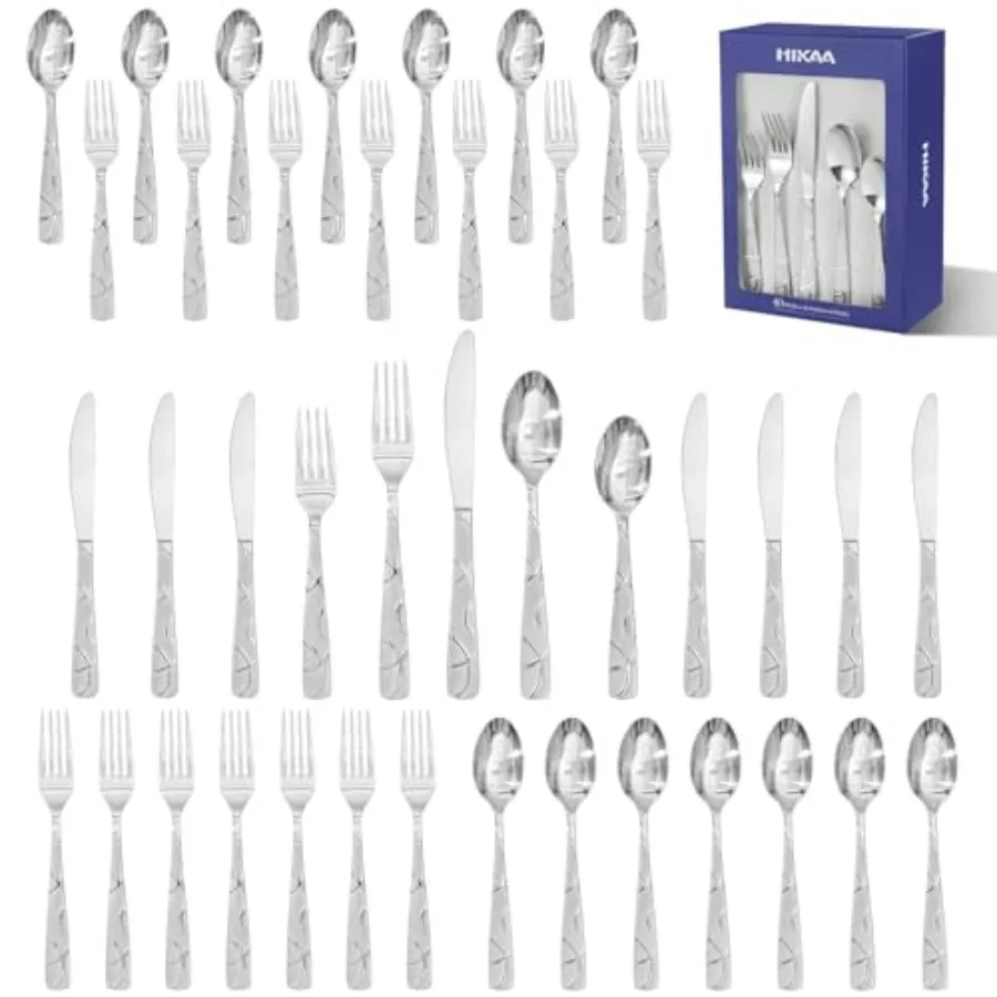 

Gift Wrap Silverware Set Stainless Steel Flatware Set for Gift Cutlery Set for Present 40 Flower