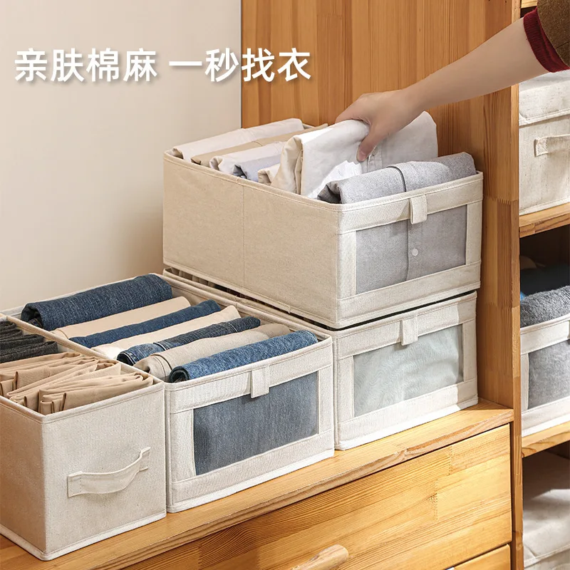 Foldable Clothes Storage Box Visible Window Closet Organizer for Underwear Toys Storager Home Organizers of Cabinets Drawer