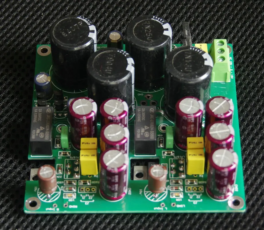 Two-channel LM1875 power amplifier board with adjustable feedback, compatible with GainCard 47LAB output delay protection