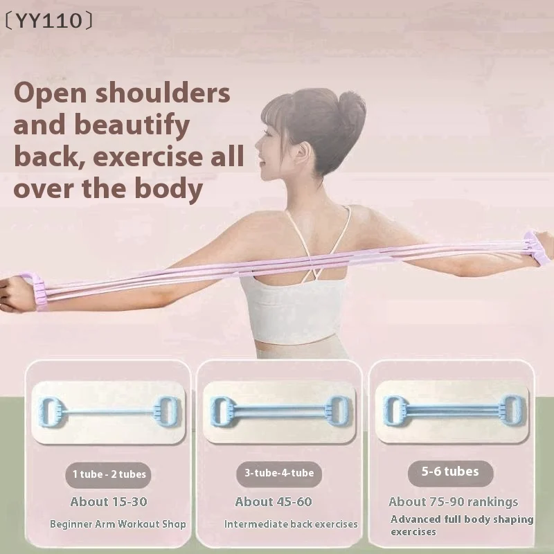 maveraYY110 Elettronici Corda di tensione da libbre regolabile Spalla aperta Allenamento per la schiena Cinghie elastiche per fitness Stretching Esercizio Yoga Corde di tensione