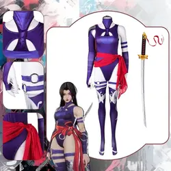Rivals Psylocke Cosplay Women Costume Jumpsuit for Female Disguise Clothes Fantasy Roleplay Outfits Halloween Carnival Suit
