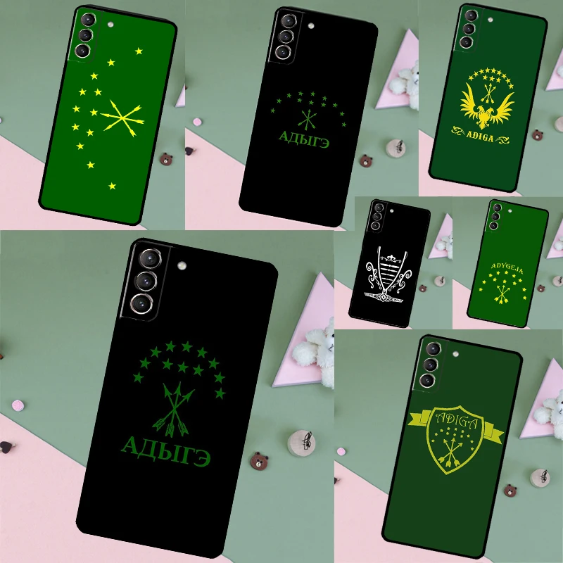 Adygea Circassian Flag Case For Samsung Galaxy S26 Ultra S25 S23 S22 S21 S24 Ultra S10 S20 Plus S25 FE Phone Cover