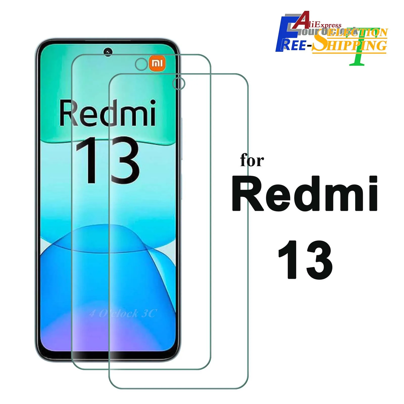 For Redmi 13 4G Xiaomi Screen Protector Tempered Glass Crystal Mica 9H Protective HD Clear Transparent Anti Scratch