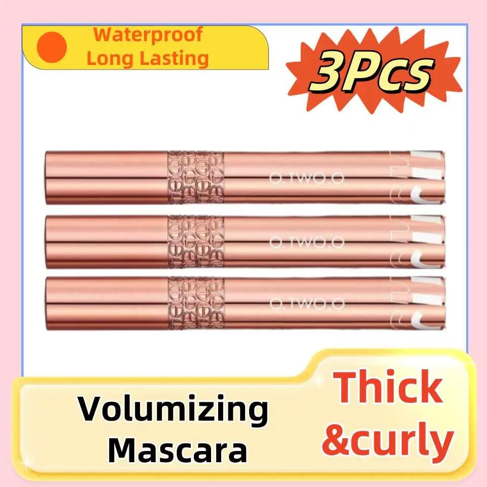 3Pcs Mascara Waterproof Lengthens Eyelashes Extension Black Non-smudge Lengthening Volume Silk Fiber Mascara