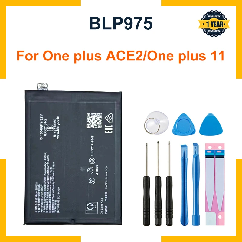 New Battery 4870mAh/5000mAh BLP975 Battery For One plus ACE2/One plus 11 Mobile Phone Batteries +Tools