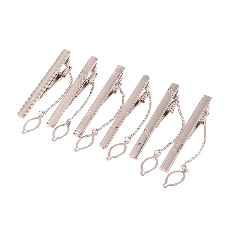 1Pc Cor Prata Gravata Pin Tie Clip Para Homens Casamento Gravata Tie Clasp Clip Cavalheiro Ties Bar Tie Pin Para Acessórios dos homens