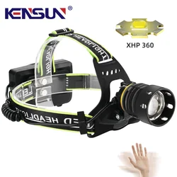 Strong Light Poweful XHP360 LED Headlamp Sensor 36-core Wick LED Flashlights Telescopic Zoom Light Lamp For Fishing Camping