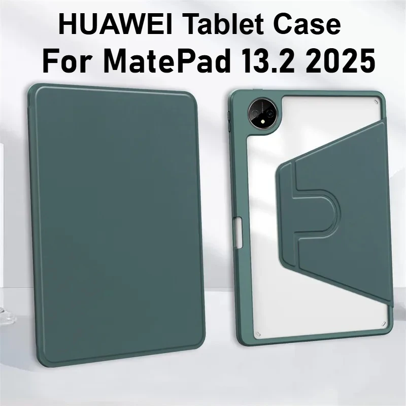 

Чехол для планшета для нового Huawei MatePad Pro 13,2 дюйма 2025 с держателем для карандашей, вращающийся на 360° акриловый чехол-подставка, защитный чехол