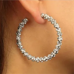 New Vintage Earrings for Women Silver Color Round C Geometric Statement Earring 2024 Metal Earring Hanging Fashion Jewelry